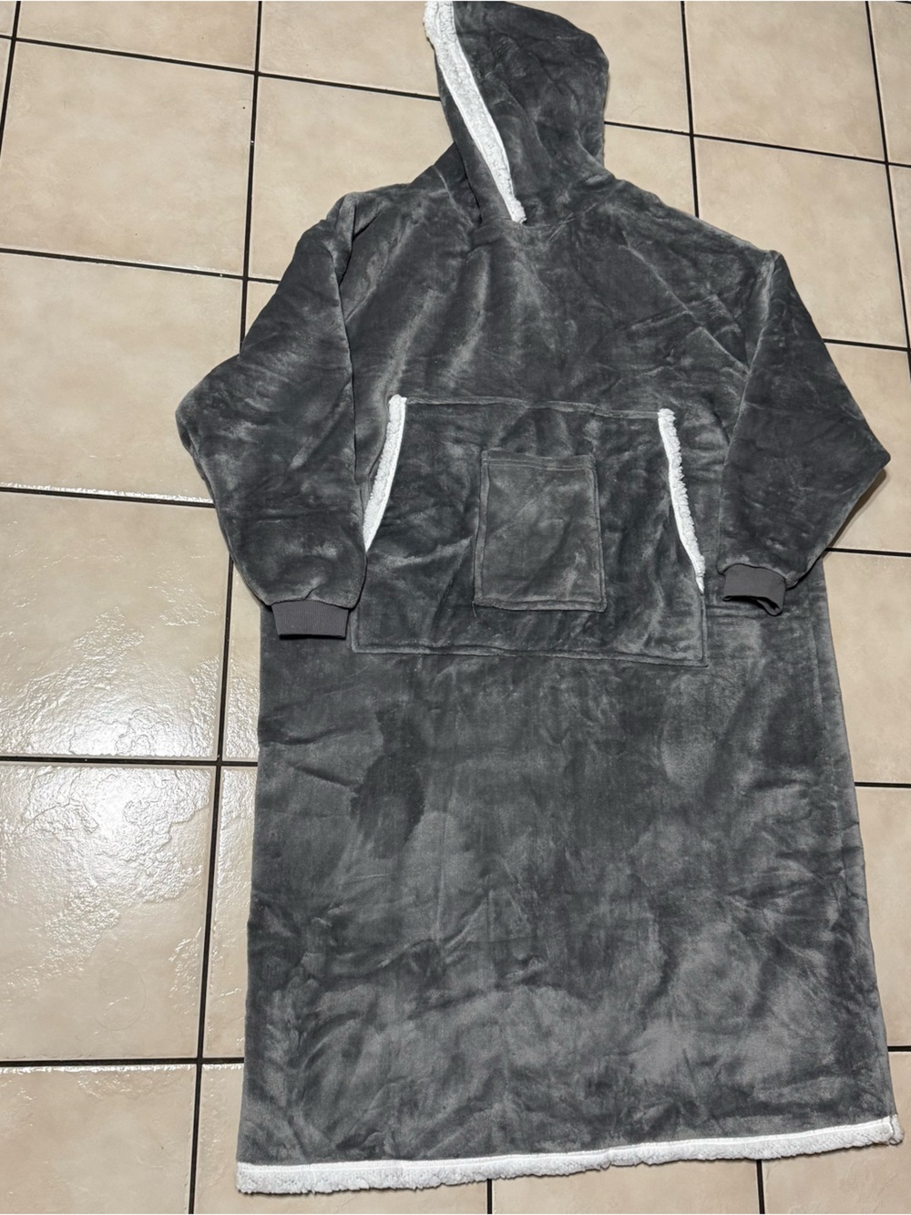 Gray blanket hoodie